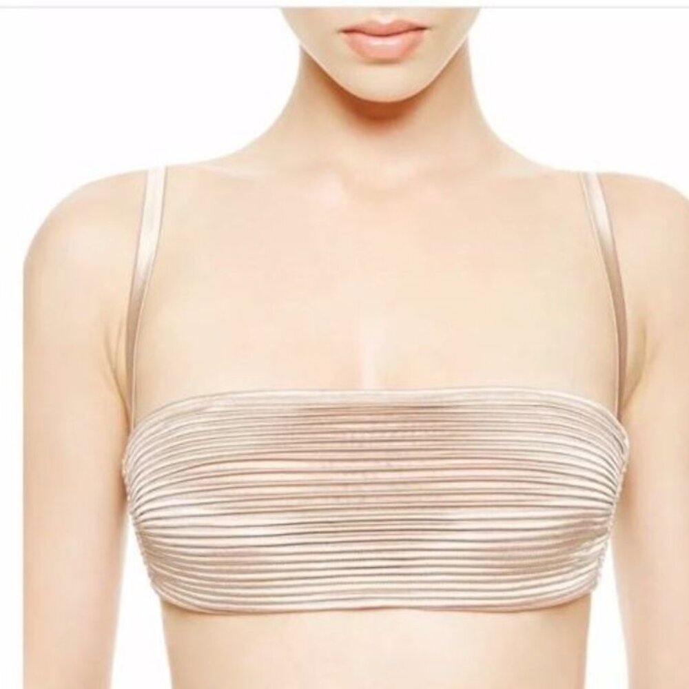La Perla Tulle Nervures Bandeau Bra and Panty 2 Pc Set